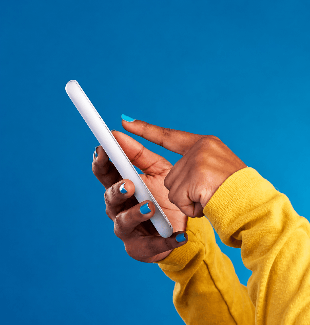 Hands holding a smartphone