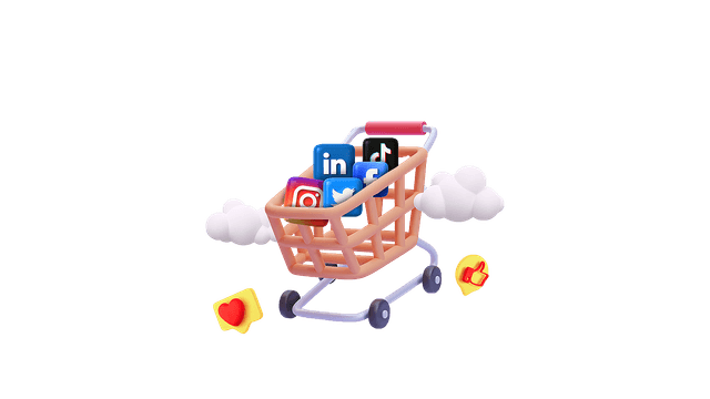 Shopping cart full of social apps